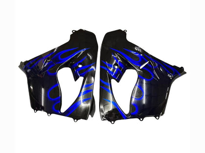 2000-2001 Kawasaki ZX-9R Black with Blue Flame Fairing Kit