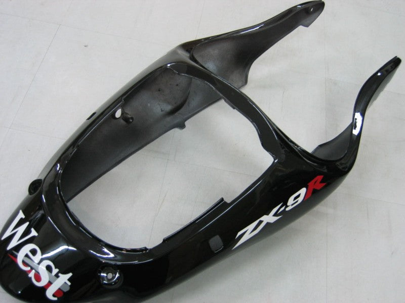 Purchase 2000-2001 Glossy Black White West Kawasaki ZX9R Motorcycle Fairings UK