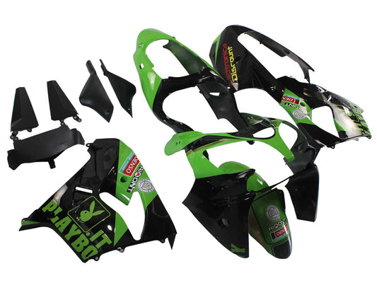 2000-2001 Green Black Playboy Denso Kawasaki ZX9R Fairing Kit