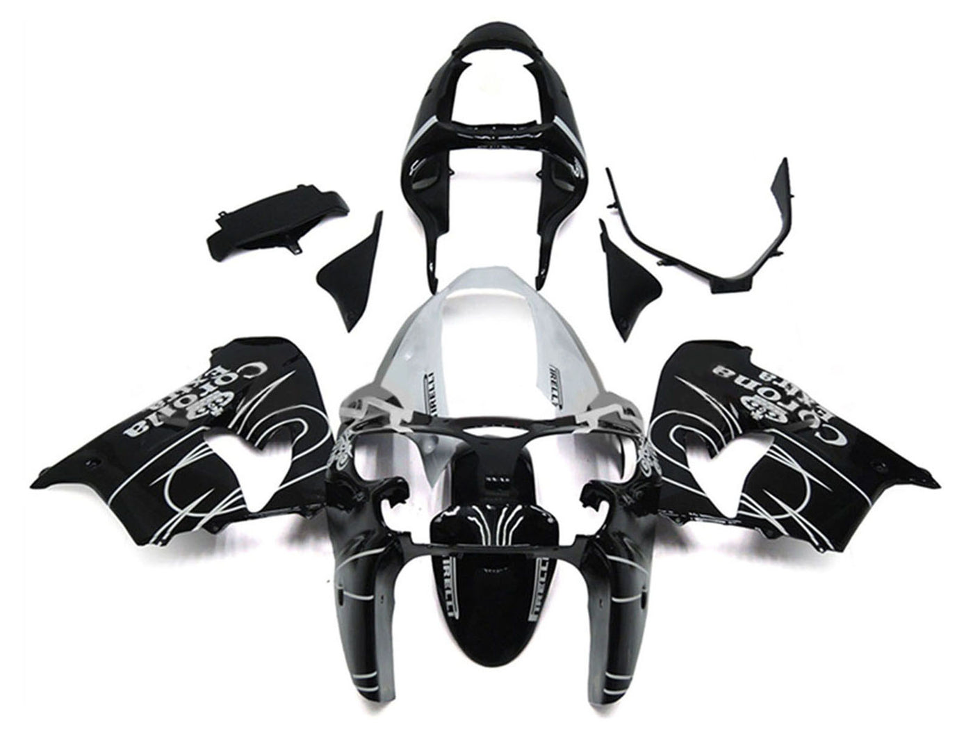 2000-2001 Black Yellow White Red Bull Motul Kawasaki ZX9R Fairing Kit