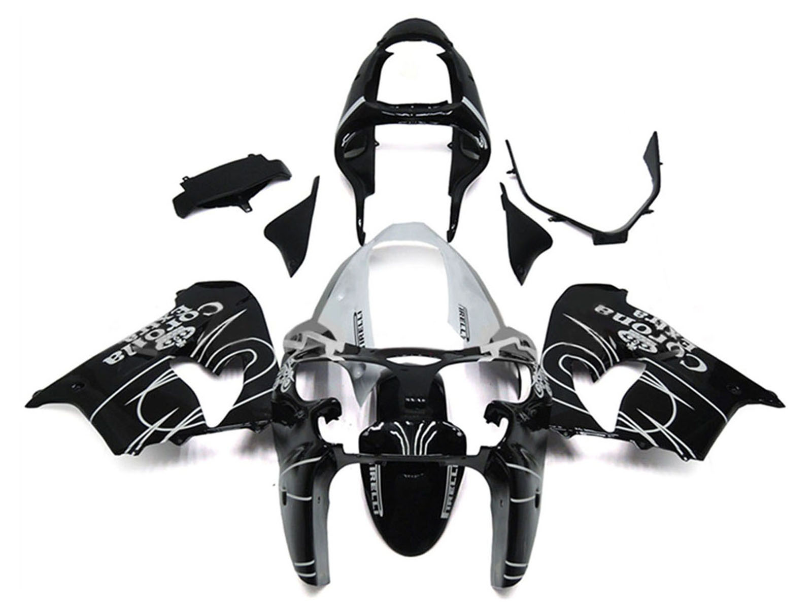 2000-2001 Black Yellow White Red Bull Motul Kawasaki ZX9R Fairing Kit