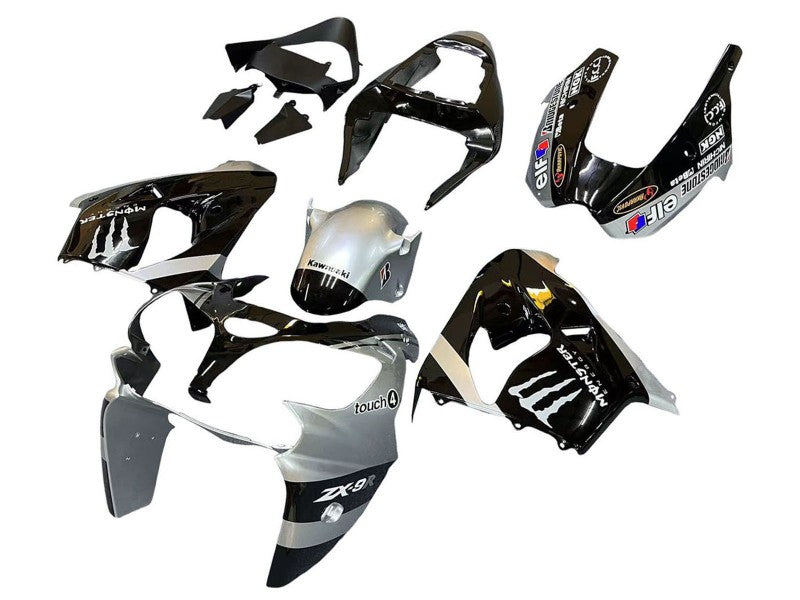 Purchase 2002-2003 Silver Glossy Black Monster Elf Kawasaki ZX9R Motorcycle Fairings UK