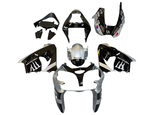 2002-2003 Black Silver Monster Elf Kawasaki ZX9R Fairing Kit