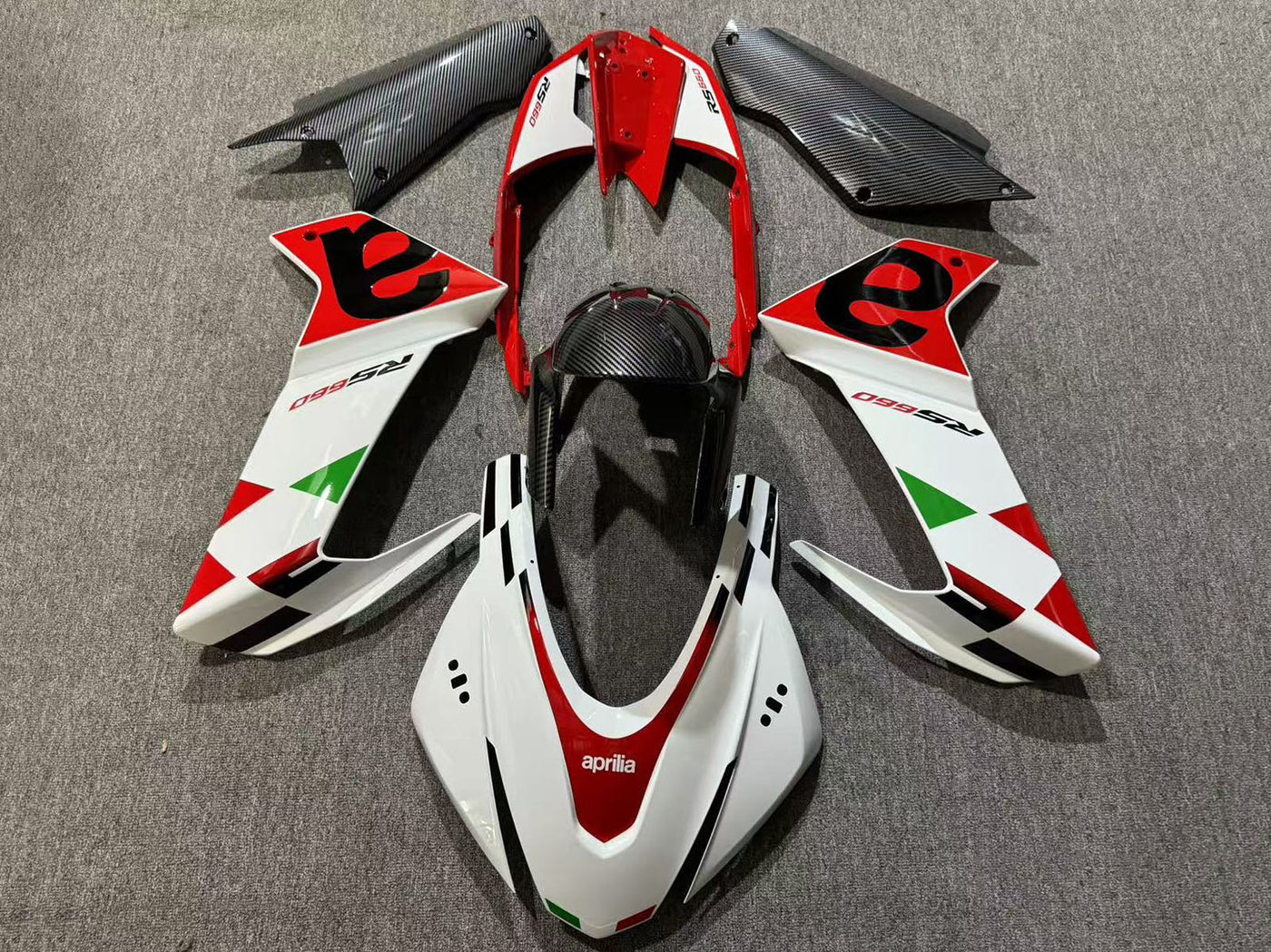 2020-2024 White Red Black Carbon Fiber Green Aprilia RS660 Fairing Kit