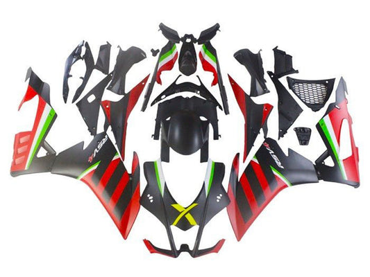 2009-2015 Matte Black Red Green Stripe Aprilia RSV4 1000 Fairing Kit