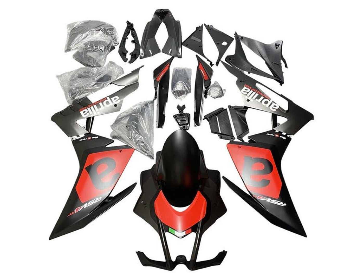 2009-2015 Matte Black Red White Aprilia RSV4 1000 Fairing Kit