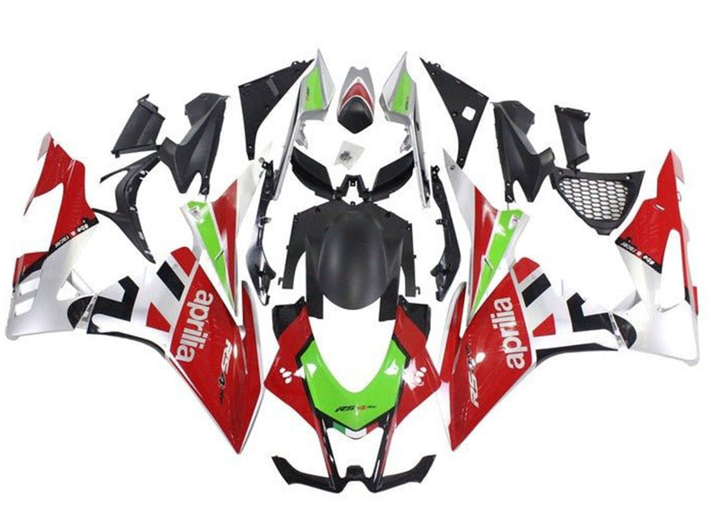 2009-2015 Red Green Silver Aprilia RSV4 1000 Fairing Kit