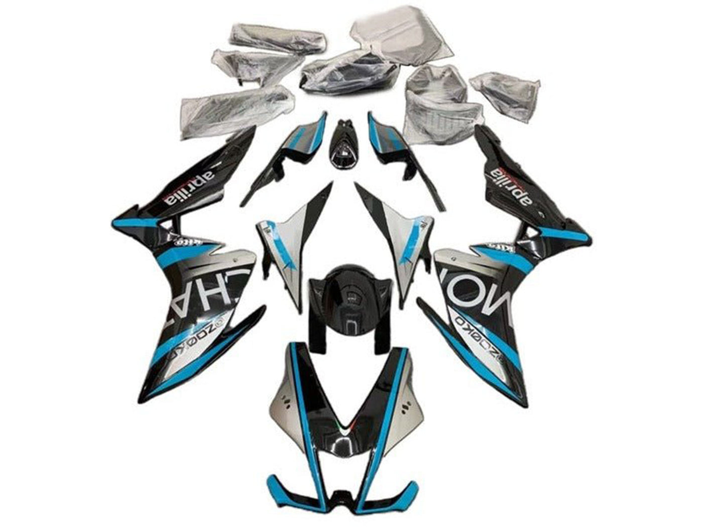2009-2015 Silver Black Blue Aprilia RSV4 1000 Fairing Kit
