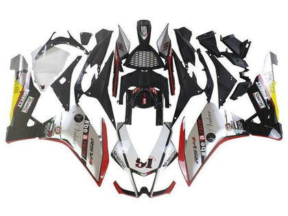 2009-2015 Aprilia RSV4 Silver Red Beacon 1000 Fairing Kit
