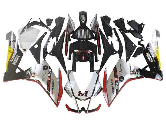 2009-2015 Silver Red Beacon Aprilia RSV4 1000 Fairing Kit