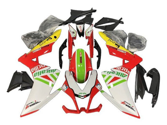 2009-2015 White Red Green Aprilia RSV4 1000 Fairing Kit