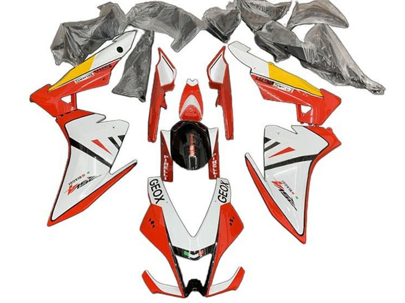 2009-2015 White Red Yellow Aprilia RSV4 1000 Fairing Kit
