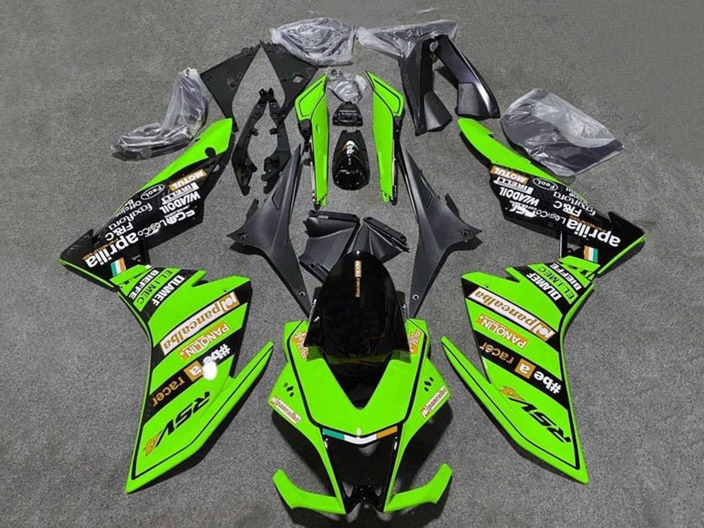 2009-2015 Green Black Aprilia RSV4 1000 Fairing Kit