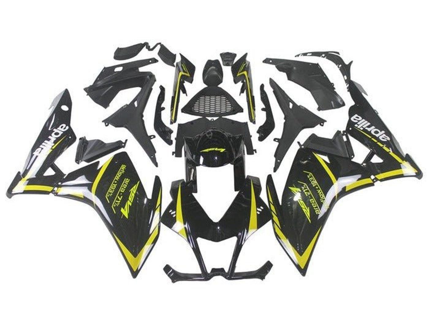 2009-2015 Black Yellow Aprilia RSV4 1000 Fairing Kit