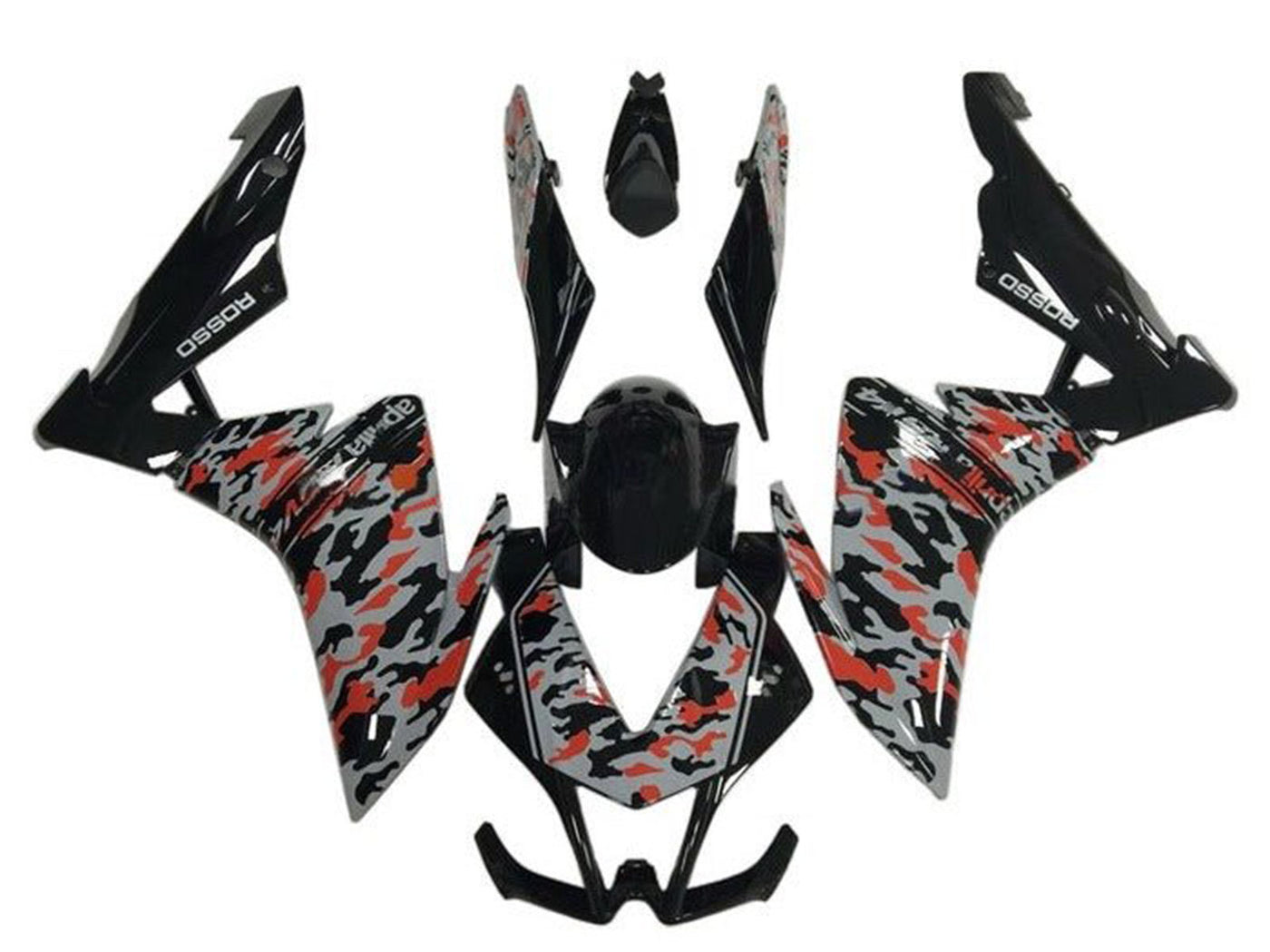 2009-2015 Black Grey Red Camouflage Aprilia RSV4 1000 Fairing Kit