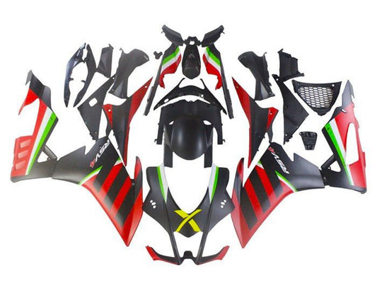 2016-2020 Matte Black Red Green Stripe Aprilia RSV4 1000 Fairing Kit