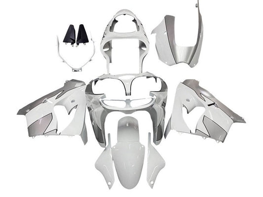 2000-2001 White Silver Kawasaki ZX9R Fairing Kit