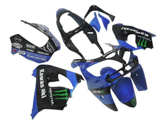 2000-2001 Blue Black Monster Kawasaki ZX9R Fairing Kit