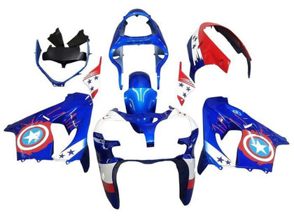 2000-2001 Kawasaki ZX-9R Blue Captain America Fairing Kit