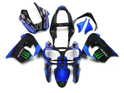 2002-2003 Kawasaki ZX-9R Blue Black Green Monster Fairing Kit