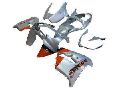 2002-2003 Kawasaki ZX-9R Silver Orange Black Fairing Kit