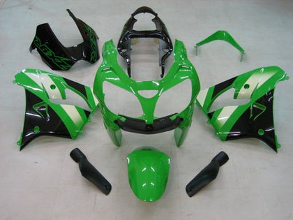 2002-2003 Kawasaki ZX-9R Green Black White Fairing Kit