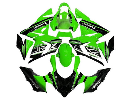 2004-2005 Kawasaki ZX-10R Black Green Silver Fairing Kit