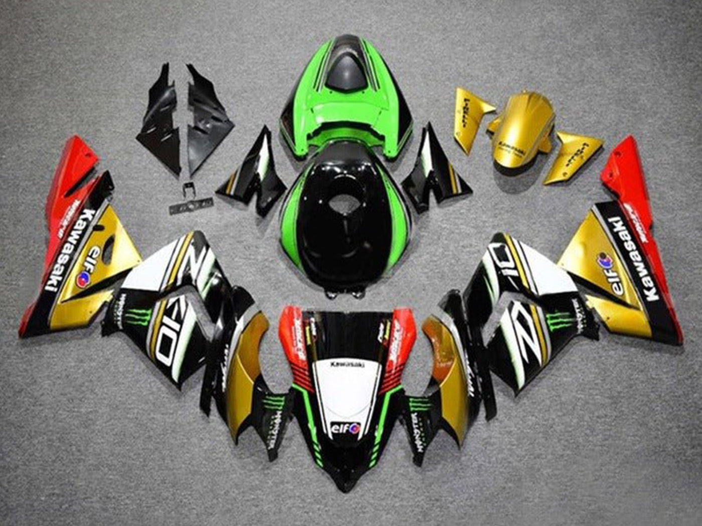 2004-2005 Gold Black Green White Red Kawasaki ZX10R Fairing Kit
