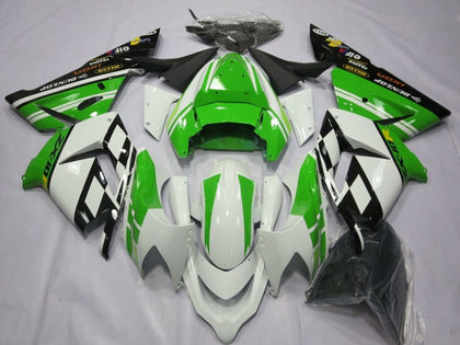2004-2005 Kawasaki ZX-10R White Green Fairing Kit