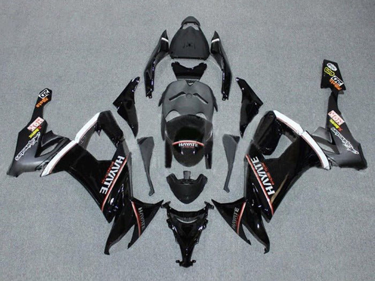 2008-2010 Black Red White Hayate Kawasaki ZX10R Fairing Kit