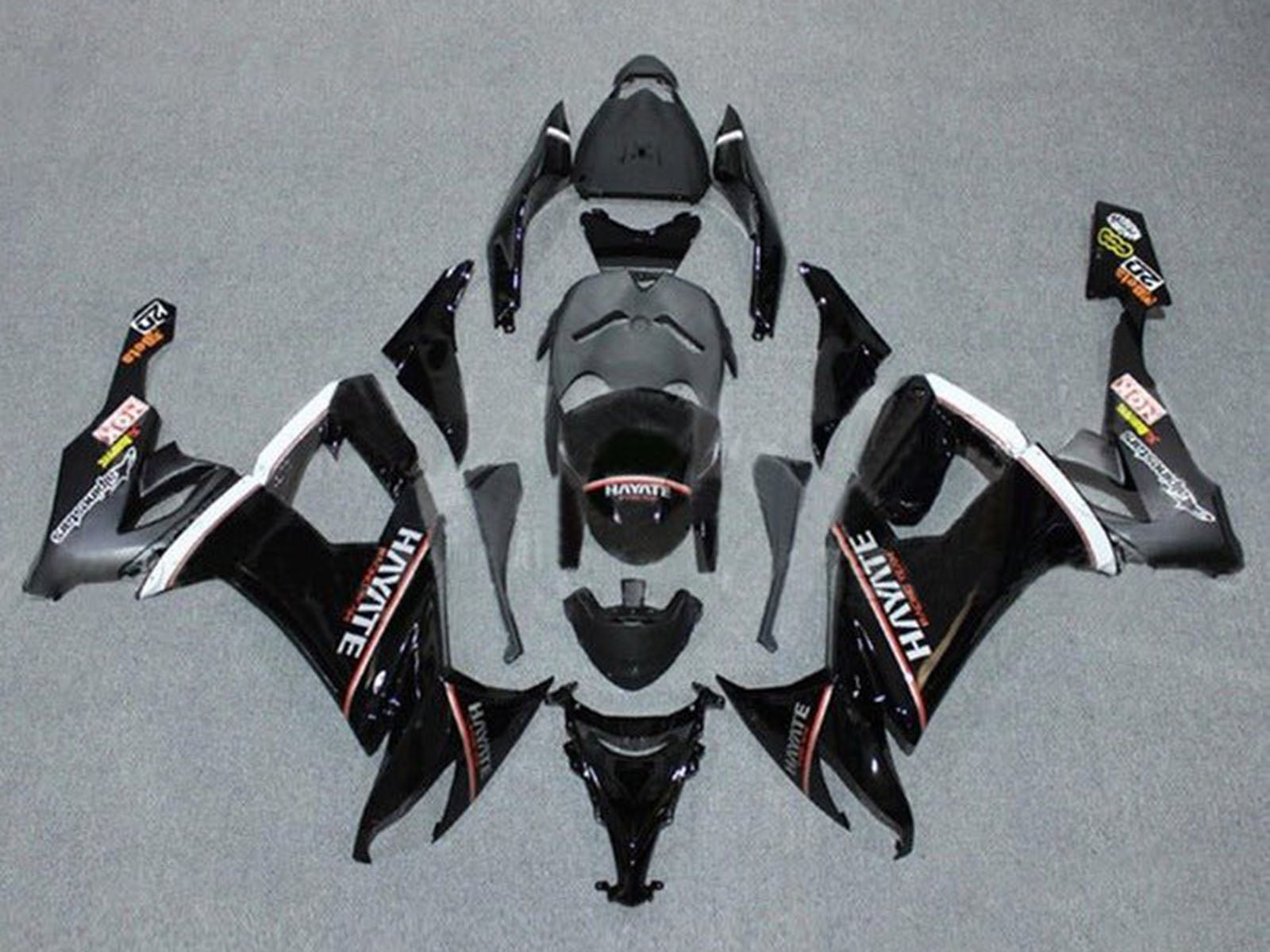 2008-2010 Black Red White Hayate Kawasaki ZX10R Fairing Kit