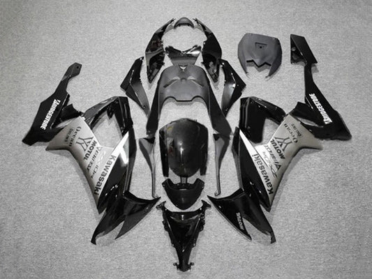 2008-2010 Black Silver Bridgestone Kawasaki ZX10R Fairing Kit