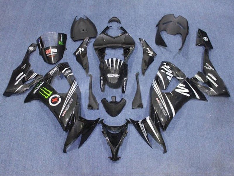 Purchase 2008-2010 Black White Green Monster Kawasaki ZX10R Motorcycle Fairings UK