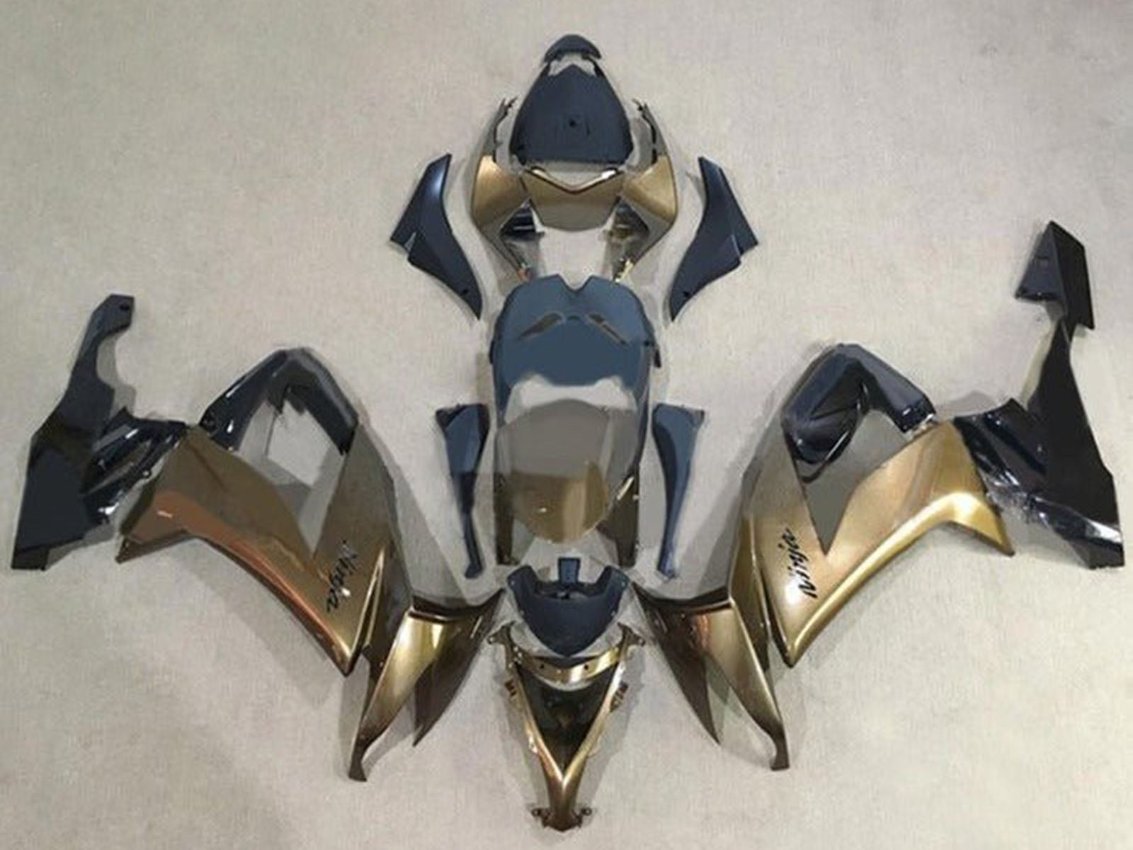 2008-2010 Dark Gold Black Kawasaki ZX10R Fairing Kit