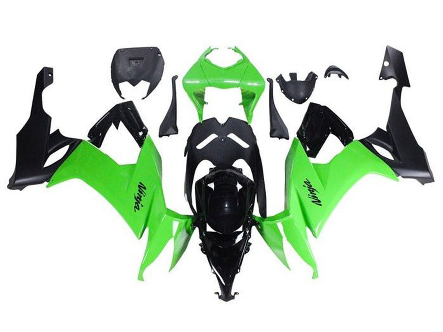2008-2010 Green Black Matte Black Kawasaki ZX10R Fairing Kit