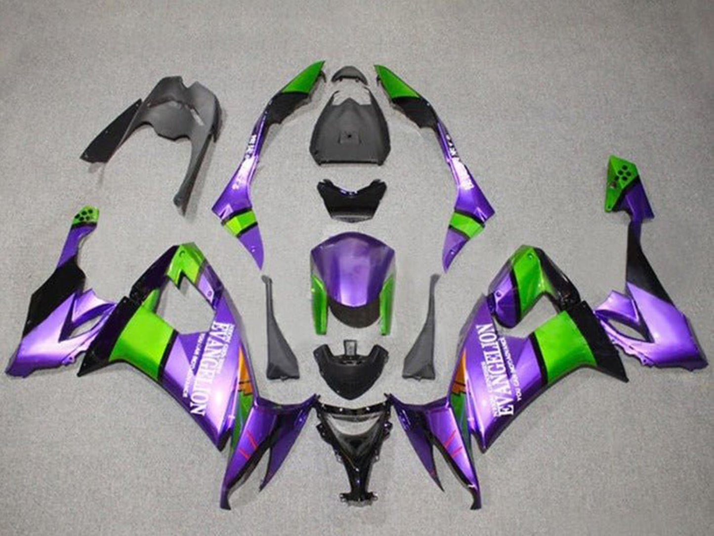 2008-2010 Purple Green Evangelion Kawasaki ZX10R Fairing Kit