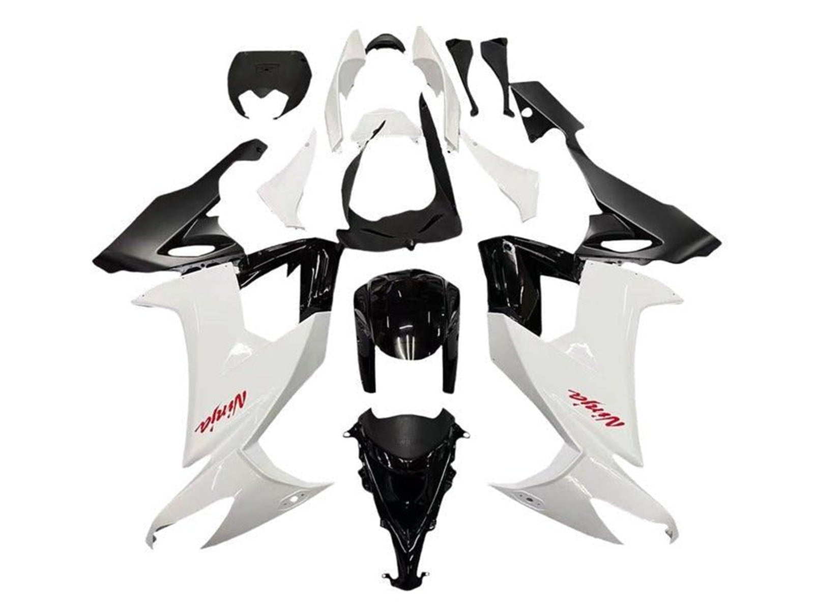 2008-2010 White Black Matte Black Red Kawasaki ZX10R Fairing Kit