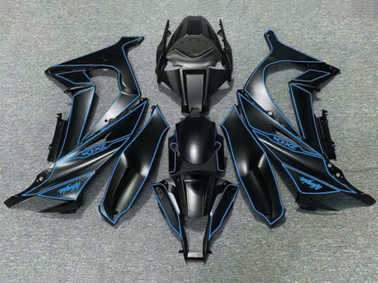 2011-2015 Matte Black Blue Kawasaki ZX10R Fairing Kit