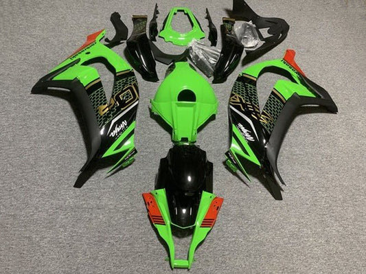 2011-2015 Green Black Red Honeycomb Kawasaki ZX10R Fairing Kit