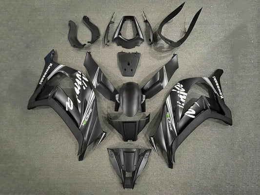 2011-2015 Matte Black White Kawasaki ZX10R Fairing Kit