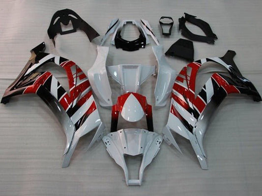 2011-2015 White Red Black Stripe Kawasaki ZX10R Fairing Kit