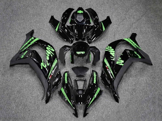 2016-2020 Black Green Kawasaki ZX10R Fairing Kit