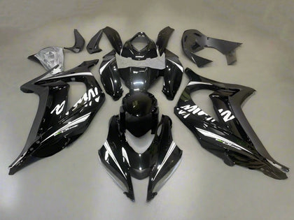 2016-2020 Kawasaki ZX-10R Black White Stripe Fairing Kit