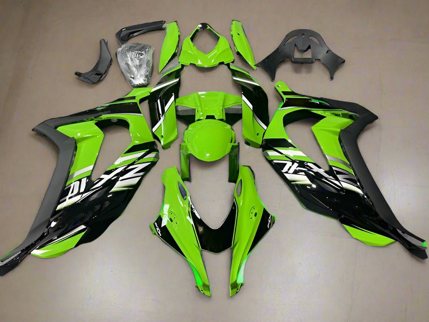 2016-2020 Green Black Grey Stripe Kawasaki ZX10R Fairing Kit