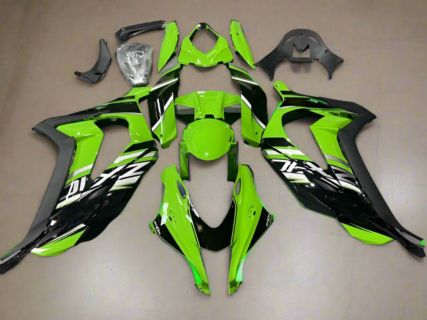 2016-2020 Green Black Grey Stripe Kawasaki ZX10R Fairing Kit