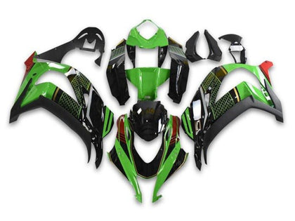 2016-2020 Kawasaki ZX-10R Black Green Honeycomb Fairing Kit