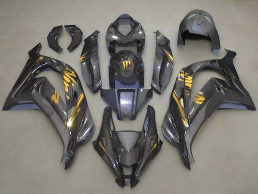 2016-2020 Faux Carbon Fiber Gold Kawasaki ZX10R Fairing Kit