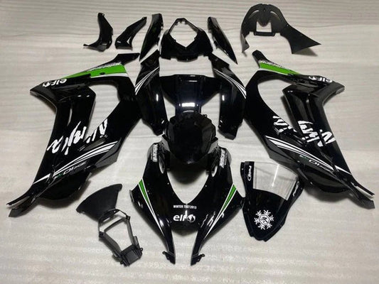 2016-2020 Black White Green Stripe Kawasaki ZX10R Fairing Kit