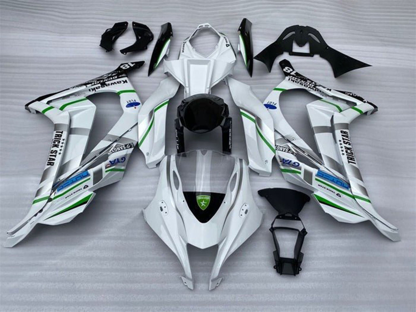 2016-2020 White Silver Green Blue Kawasaki ZX10R Fairing Kit