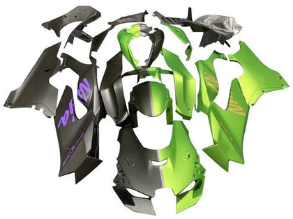 2021-2025 Kawasaki ZX-10R Matte Black Matte Green Split Fairing Kit